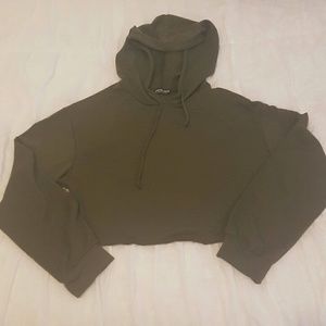 Fashion Nova Cropped Olive Hoodie